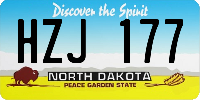 ND license plate HZJ177