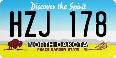ND license plate HZJ178