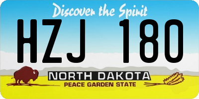 ND license plate HZJ180
