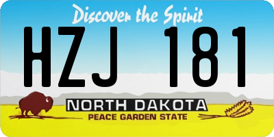 ND license plate HZJ181