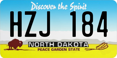 ND license plate HZJ184