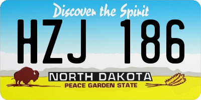 ND license plate HZJ186