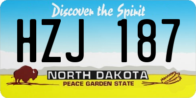 ND license plate HZJ187