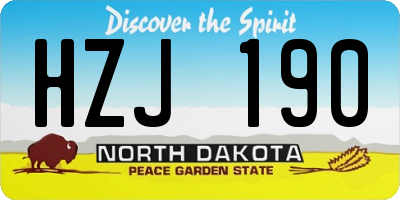 ND license plate HZJ190