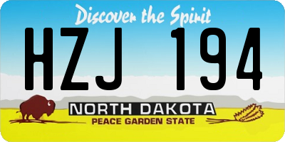 ND license plate HZJ194