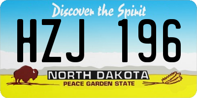 ND license plate HZJ196