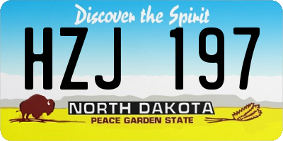 ND license plate HZJ197