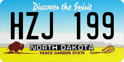 ND license plate HZJ199