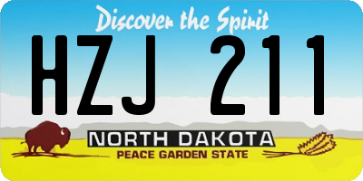ND license plate HZJ211