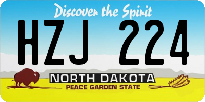 ND license plate HZJ224