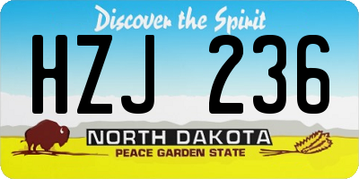 ND license plate HZJ236