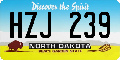 ND license plate HZJ239