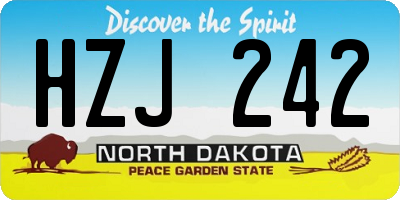 ND license plate HZJ242