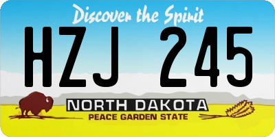 ND license plate HZJ245