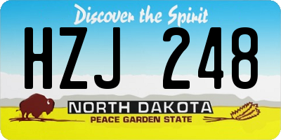 ND license plate HZJ248
