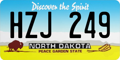 ND license plate HZJ249