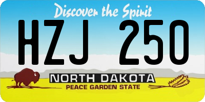 ND license plate HZJ250