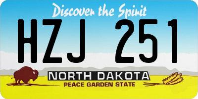 ND license plate HZJ251
