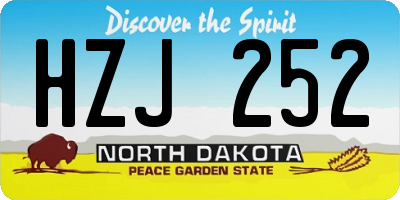ND license plate HZJ252