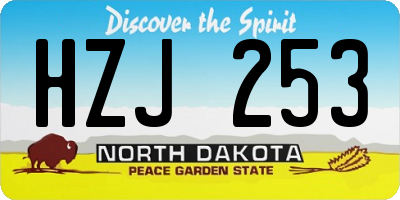 ND license plate HZJ253