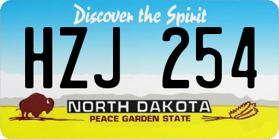 ND license plate HZJ254