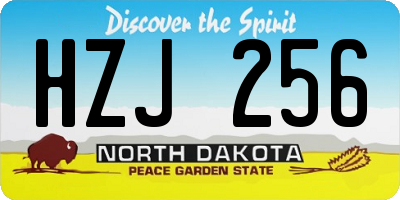 ND license plate HZJ256