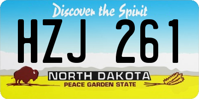 ND license plate HZJ261