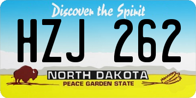 ND license plate HZJ262