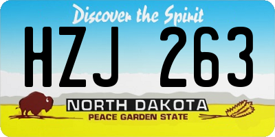 ND license plate HZJ263