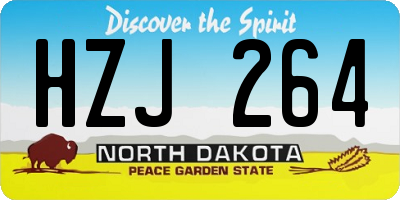 ND license plate HZJ264