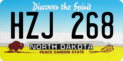 ND license plate HZJ268