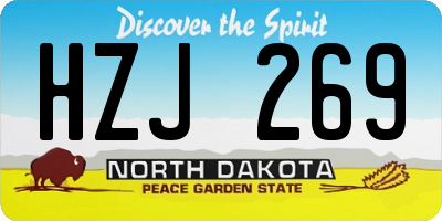 ND license plate HZJ269