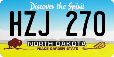 ND license plate HZJ270