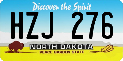 ND license plate HZJ276