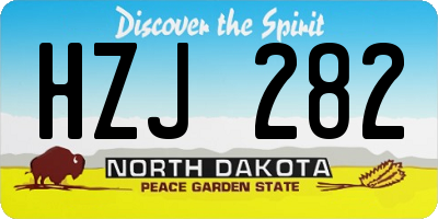 ND license plate HZJ282