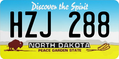 ND license plate HZJ288