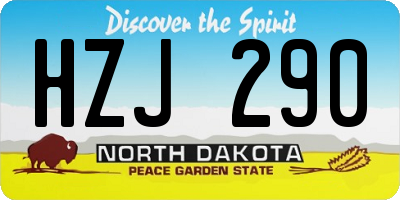 ND license plate HZJ290