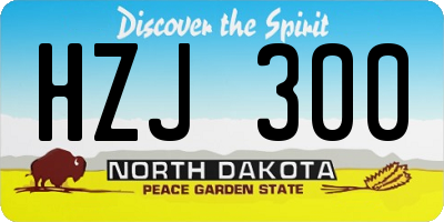 ND license plate HZJ300