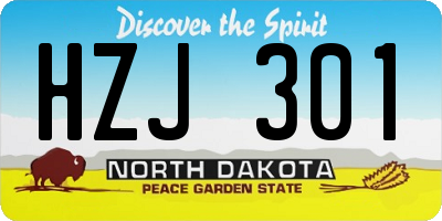 ND license plate HZJ301
