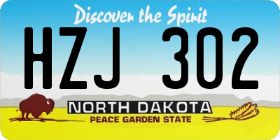 ND license plate HZJ302