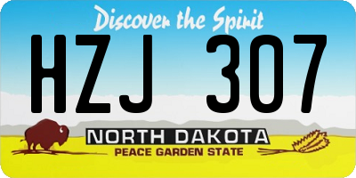 ND license plate HZJ307