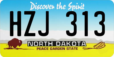 ND license plate HZJ313