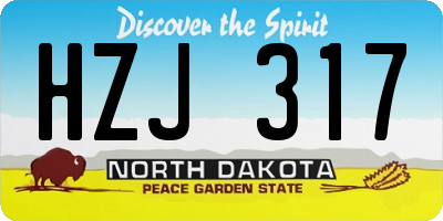 ND license plate HZJ317