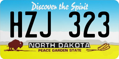 ND license plate HZJ323