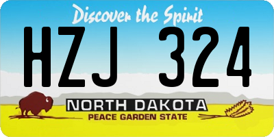 ND license plate HZJ324