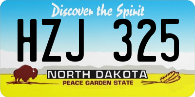 ND license plate HZJ325