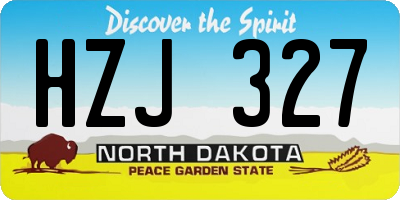 ND license plate HZJ327