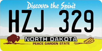 ND license plate HZJ329