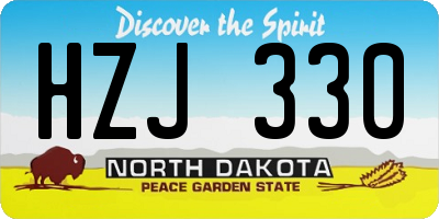 ND license plate HZJ330