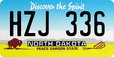 ND license plate HZJ336